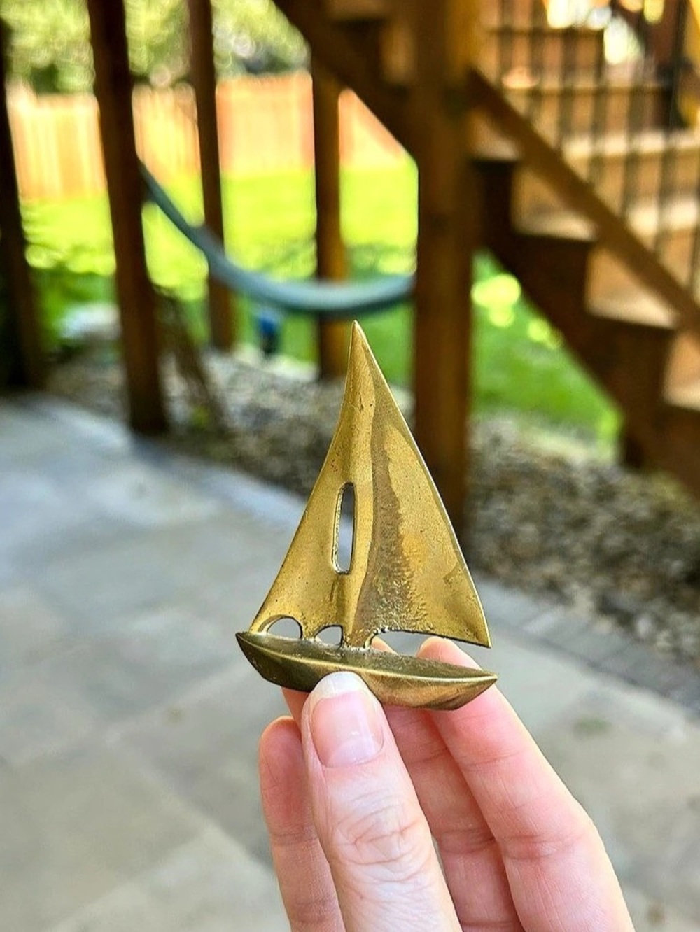 3” Solid Brass Sailboat Decor